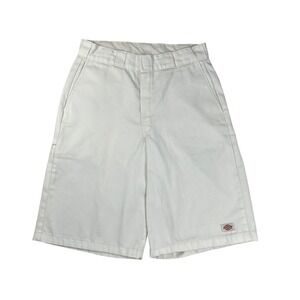 Dickies Mens White Twill Work Shorts Relaxed Fit Flat Front Size 32 W44195WH